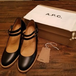 A.P.C. Black Noemie Mary Jane Shoes, size 36 (6)